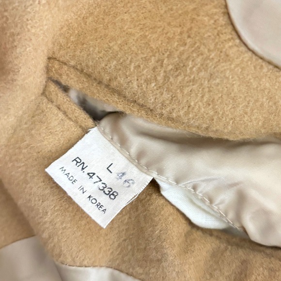 VTG 80s Sasson Camel Blazer Mens 46L Soft Textured Sport Coat Classic Academia - Picture 8 of 9